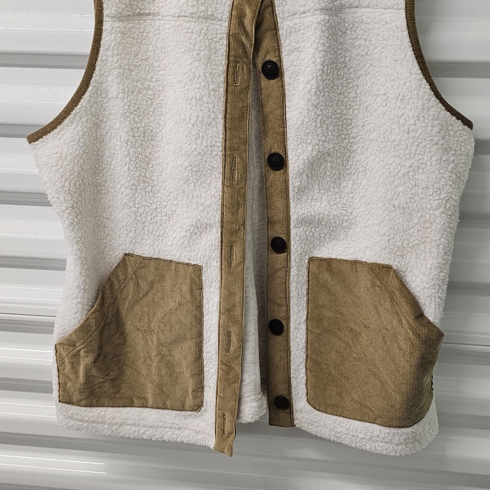 Orvis Cream and Tan Layered Knit Top - M